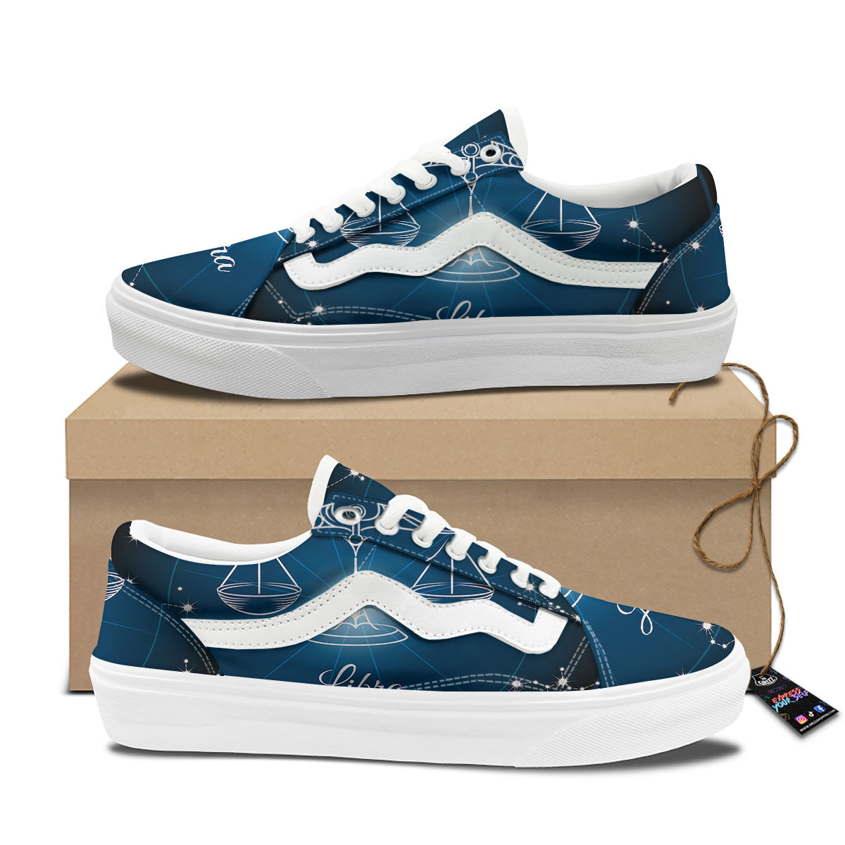 Constellation Libra Print Skate Shoes-grizzshop