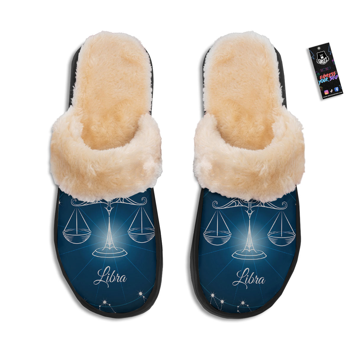 Constellation Libra Print Slippers-grizzshop