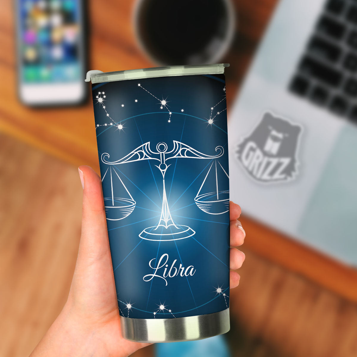 Constellation Libra Print Tumbler-grizzshop