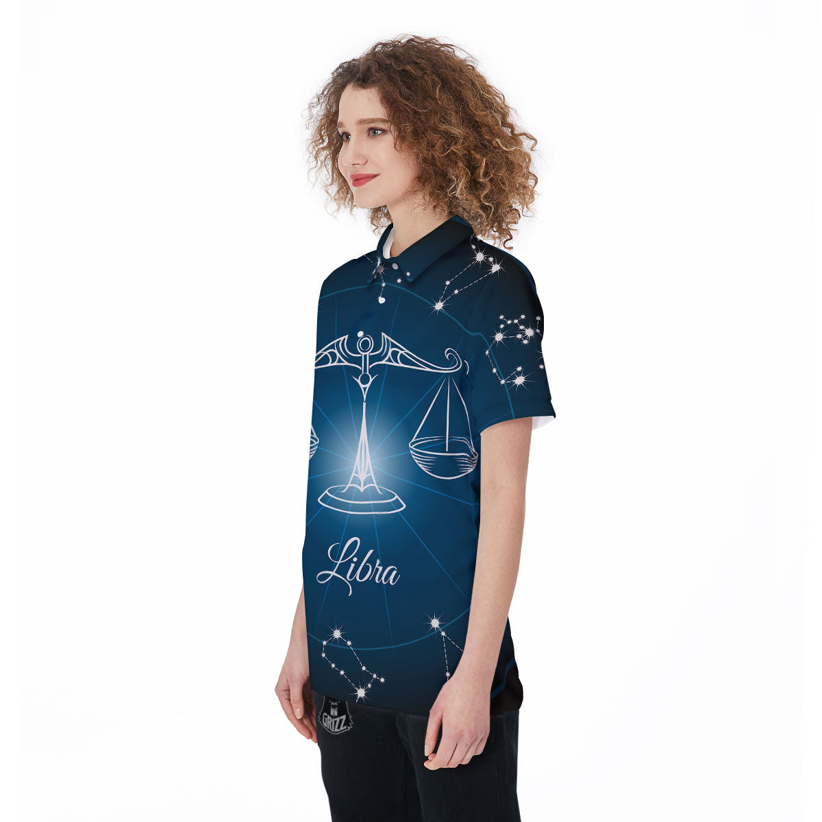 Constellation Libra Print Women's Golf Shirts-grizzshop