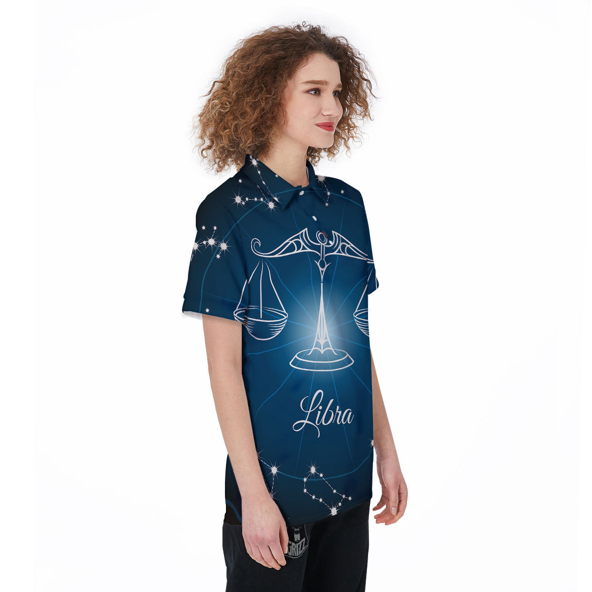 Constellation Libra Print Women's Golf Shirts-grizzshop