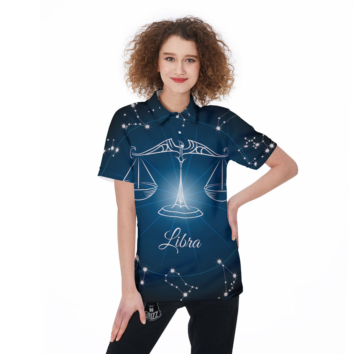 Constellation Libra Print Women's Golf Shirts-grizzshop
