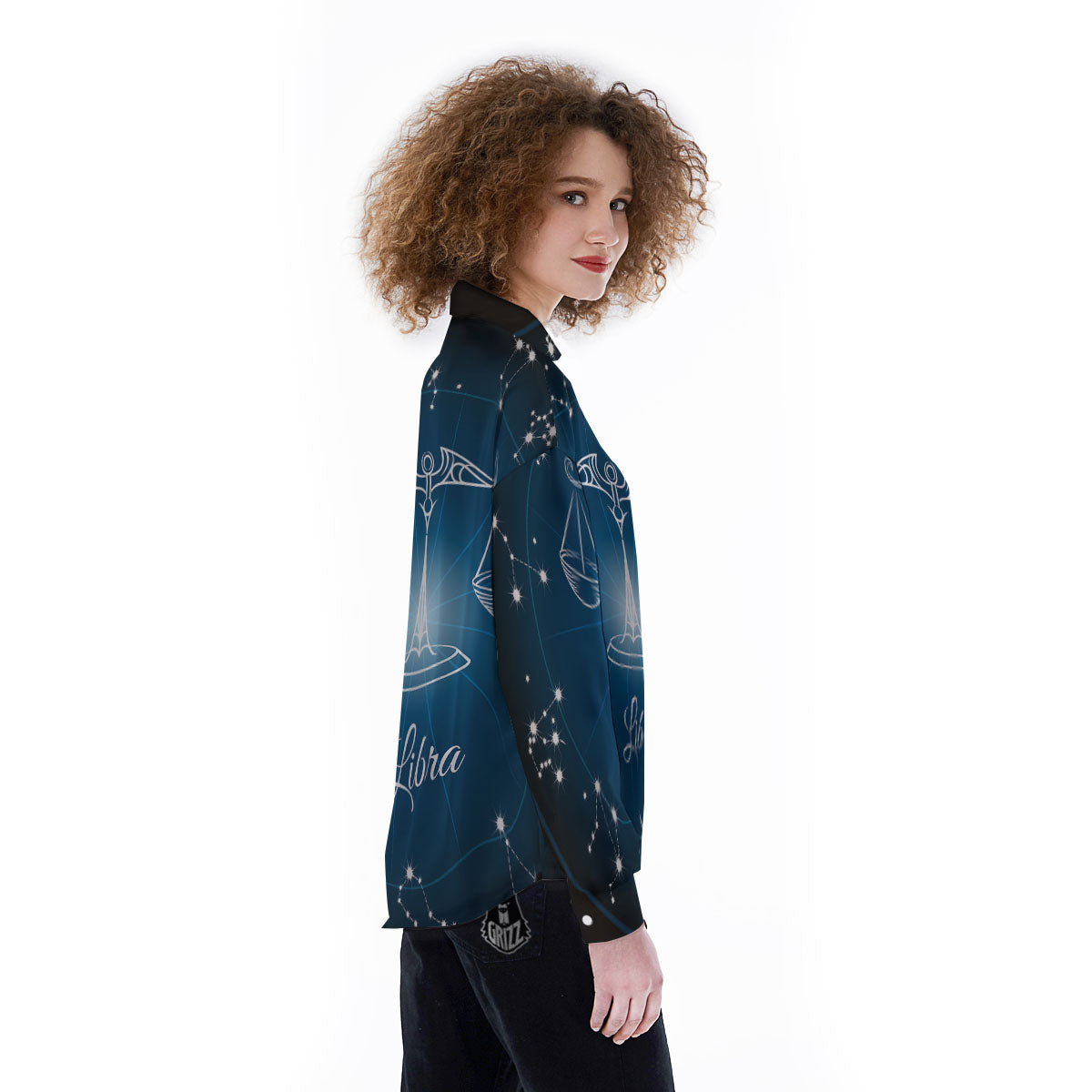 Constellation Libra Print Women's Long Sleeve Shirts-grizzshop