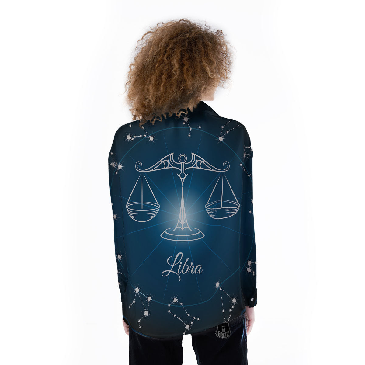 Constellation Libra Print Women's Long Sleeve Shirts-grizzshop