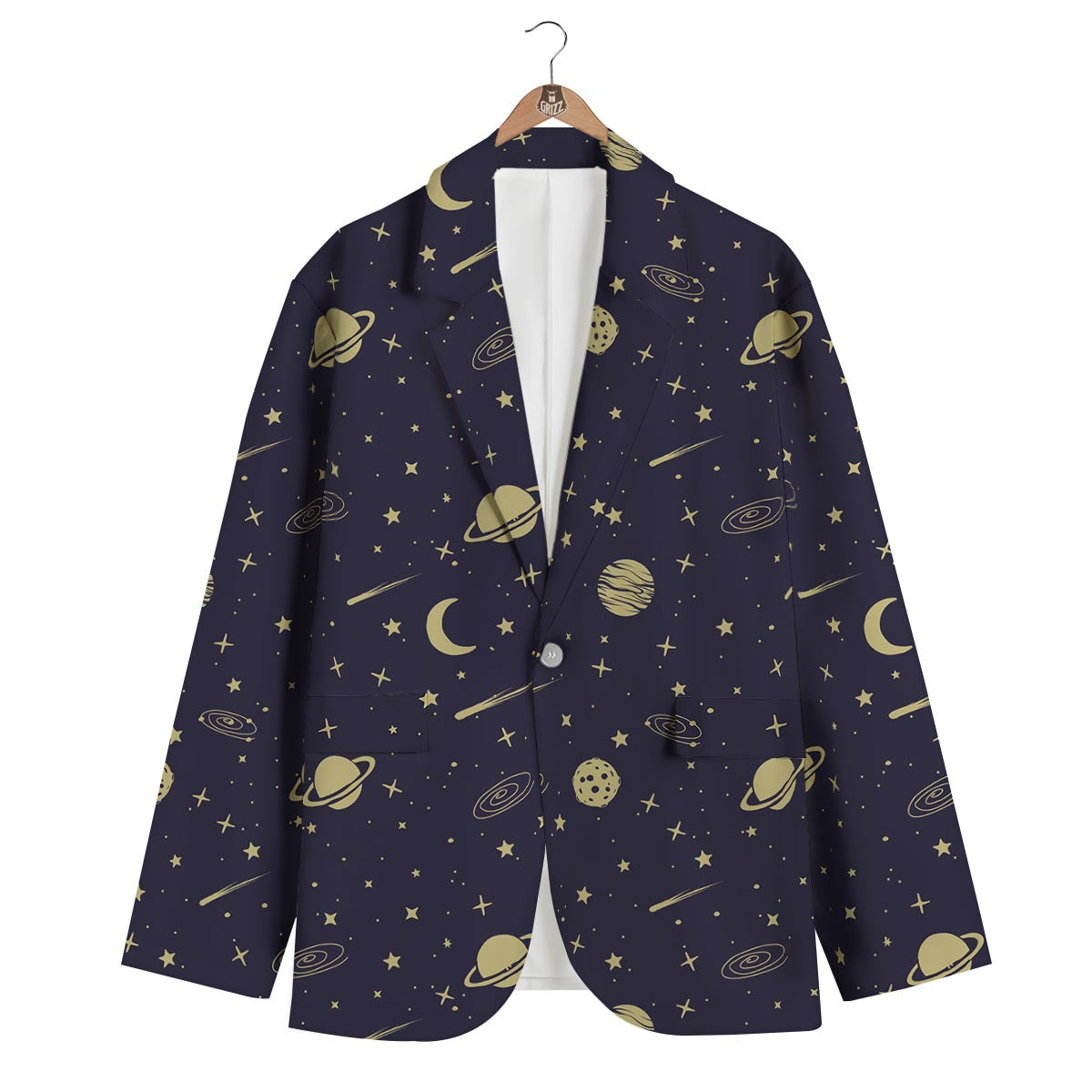 Constellation Pattern Print Men's Blazer-grizzshop