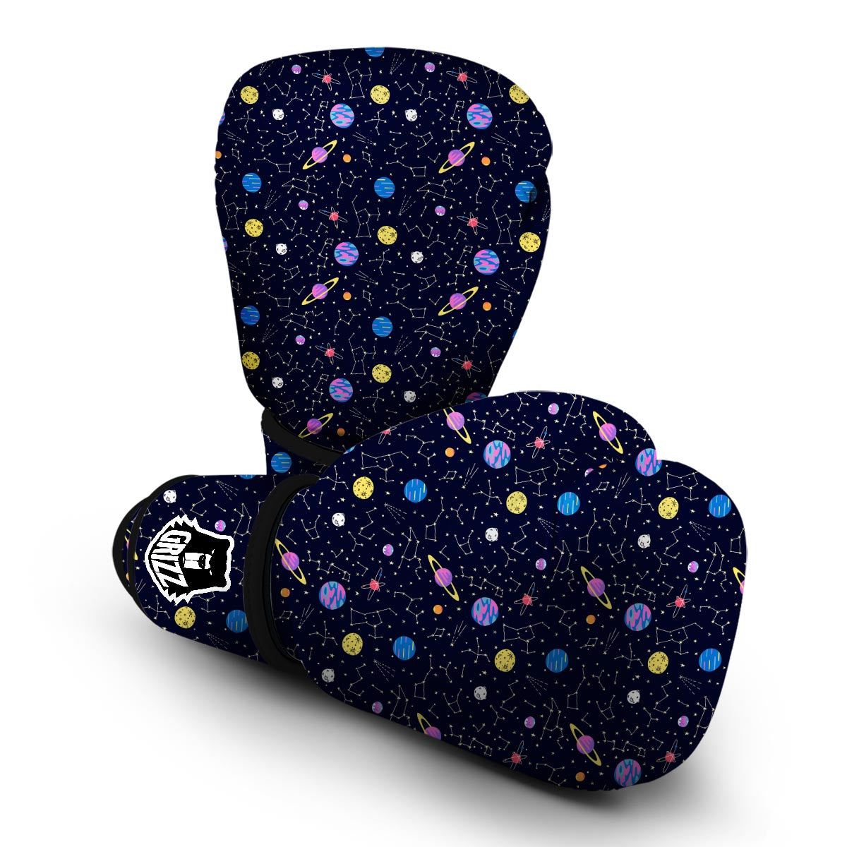 Constellation Planet Print Pattern Boxing Gloves-grizzshop