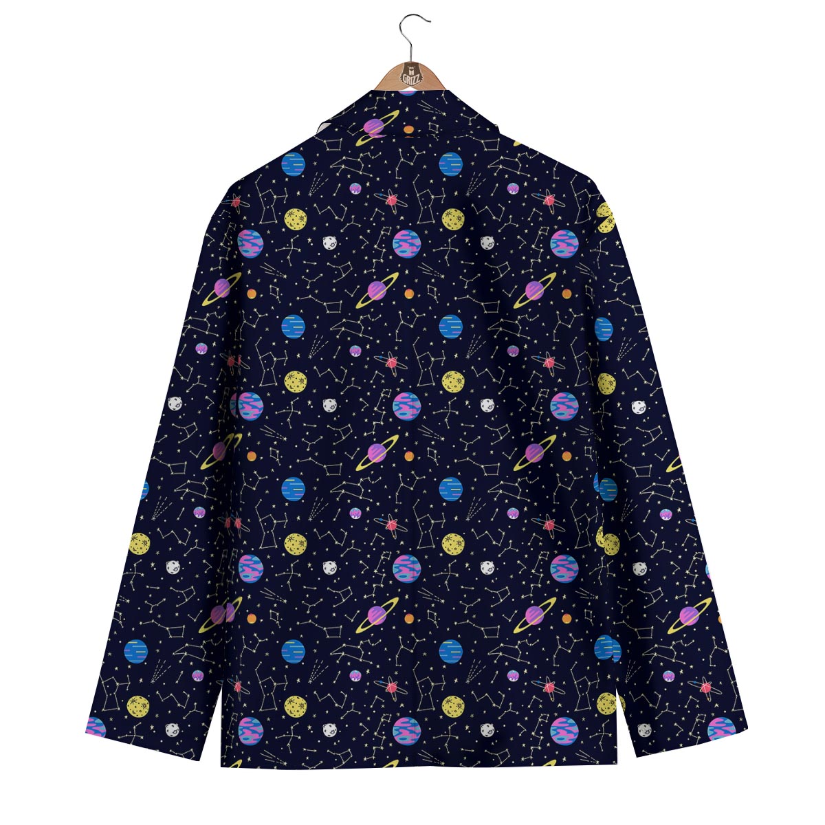 Constellation Planet Print Pattern Men's Blazer-grizzshop