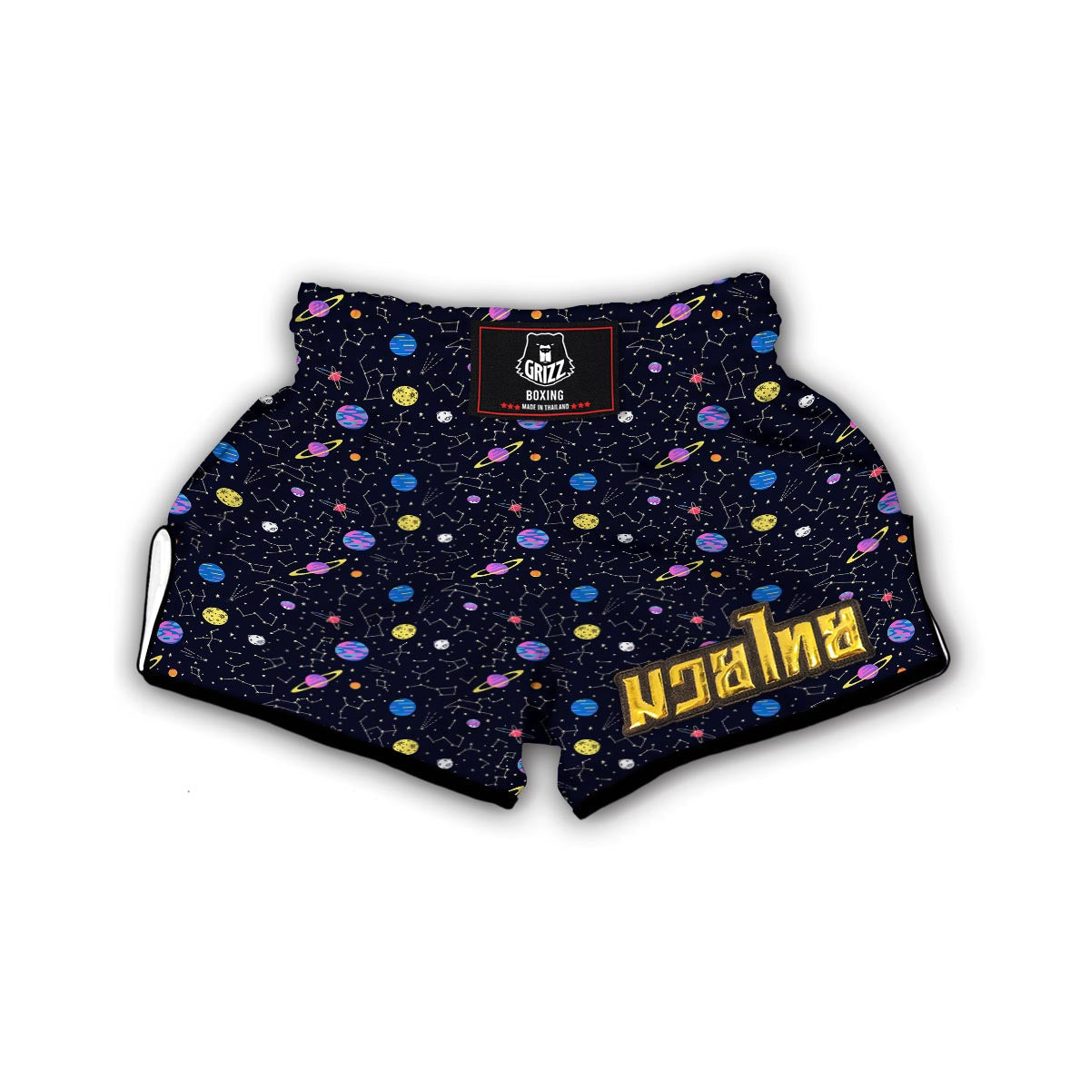 Constellation Planet Print Pattern Muay Thai Boxing Shorts-grizzshop