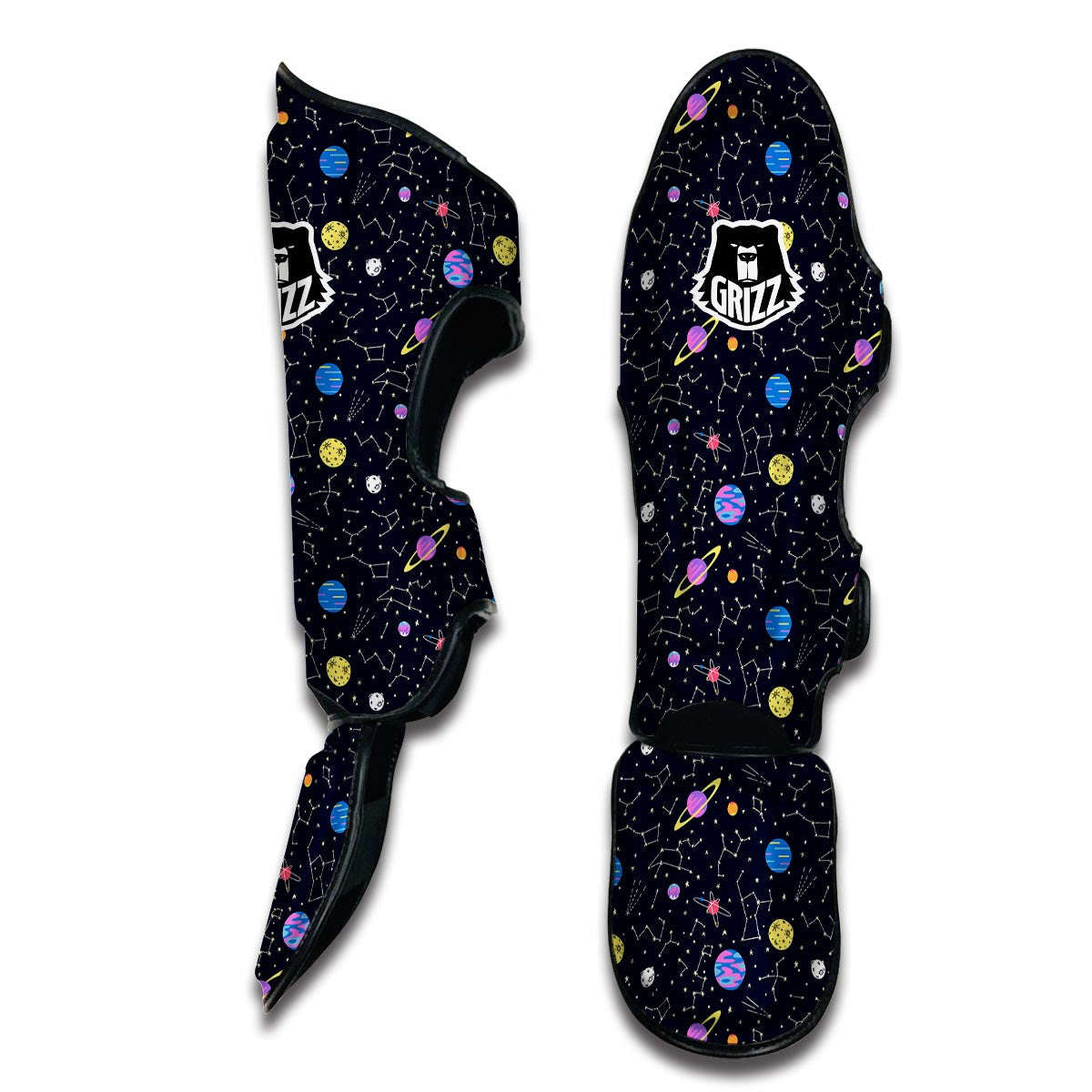 Constellation Planet Print Pattern Muay Thai Shin Guards-grizzshop