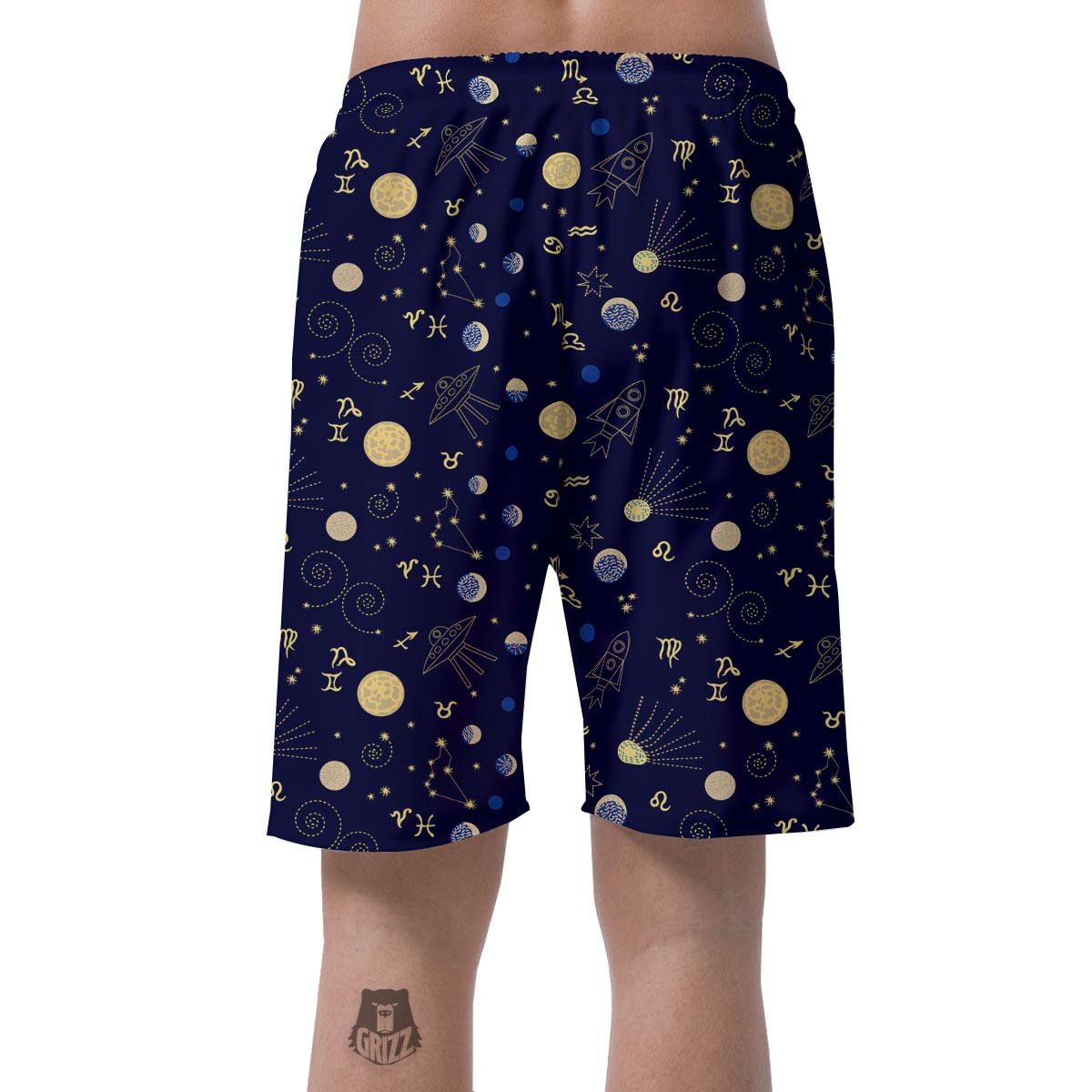 Constellation Print Pattern Men's Shorts-grizzshop