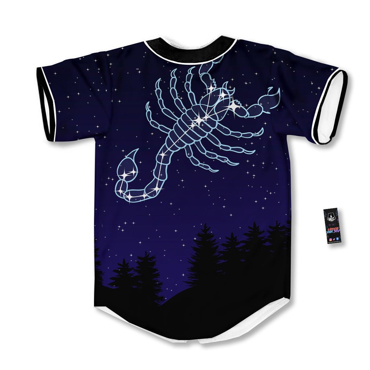 Constellation Scorpio Print Baseball Jersey-grizzshop
