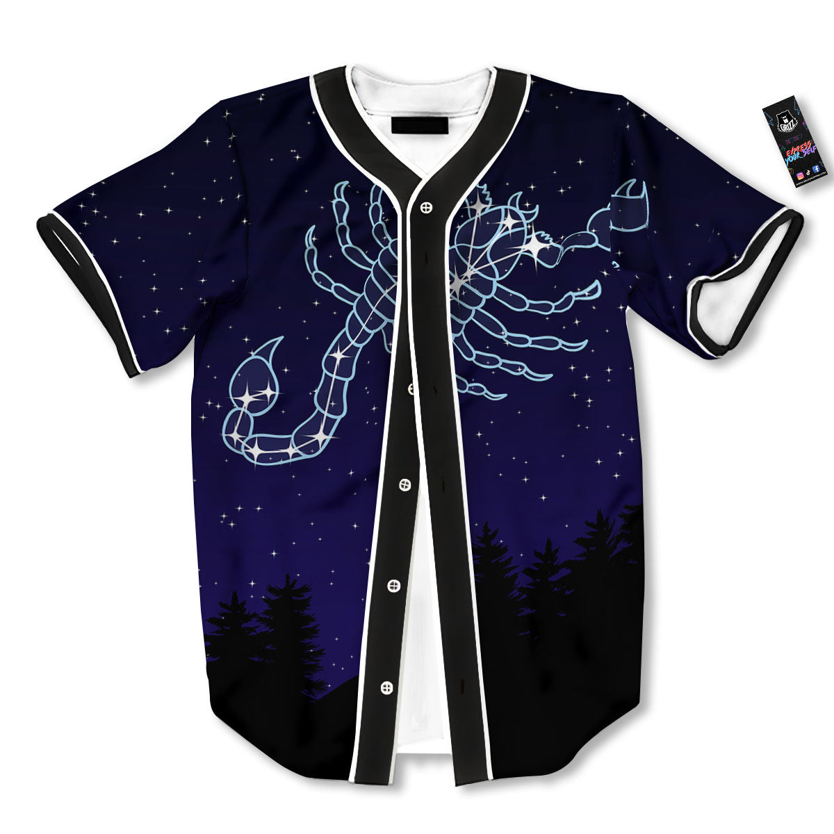 Constellation Scorpio Print Baseball Jersey-grizzshop
