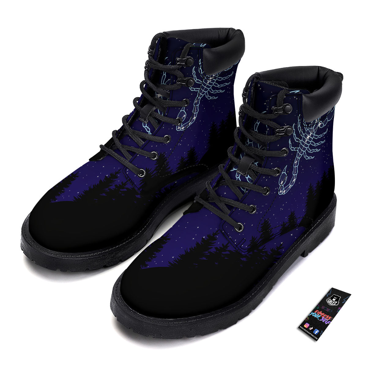 Constellation Scorpio Print Boots-grizzshop