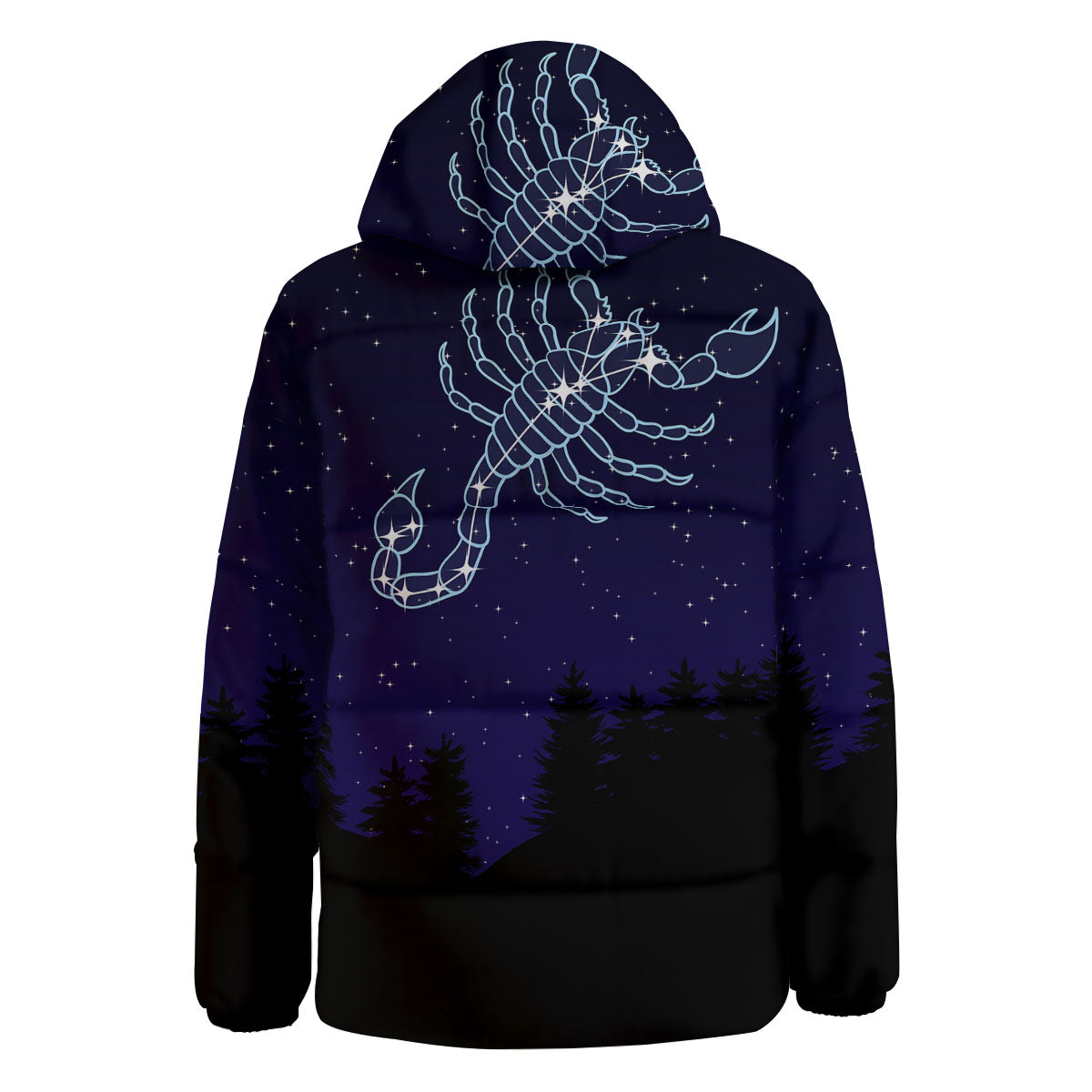 Constellation Scorpio Print Down Jacket-grizzshop
