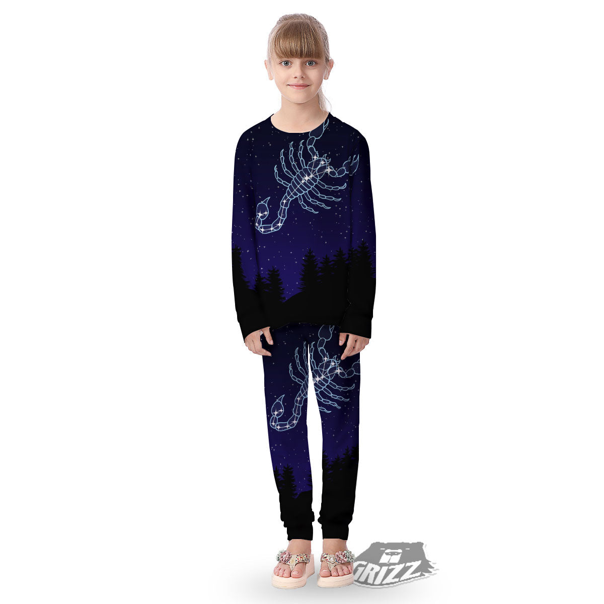 Constellation Scorpio Print Kid's Pajamas-grizzshop