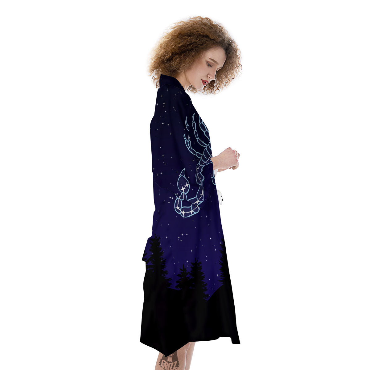 Constellation Scorpio Print Kimono-grizzshop