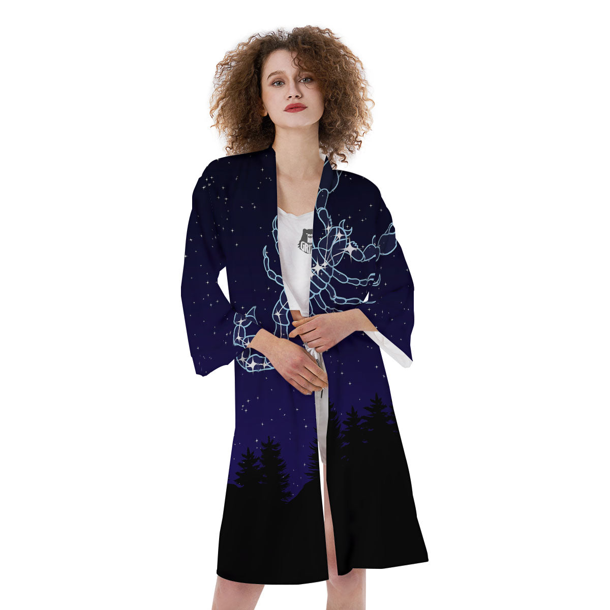 Constellation Scorpio Print Kimono-grizzshop
