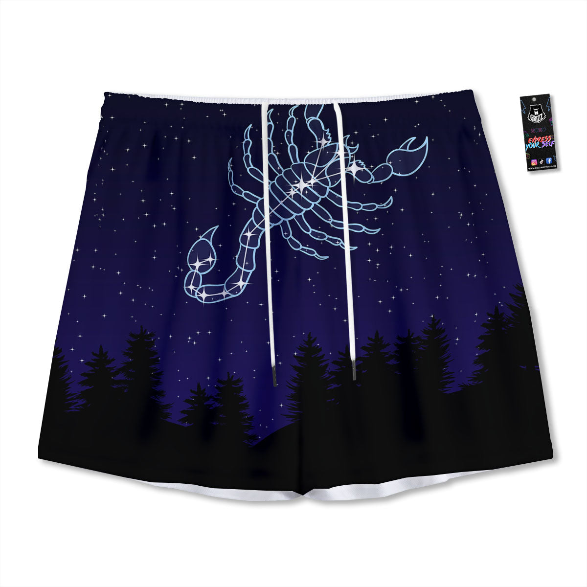 Constellation Scorpio Print Mesh Shorts