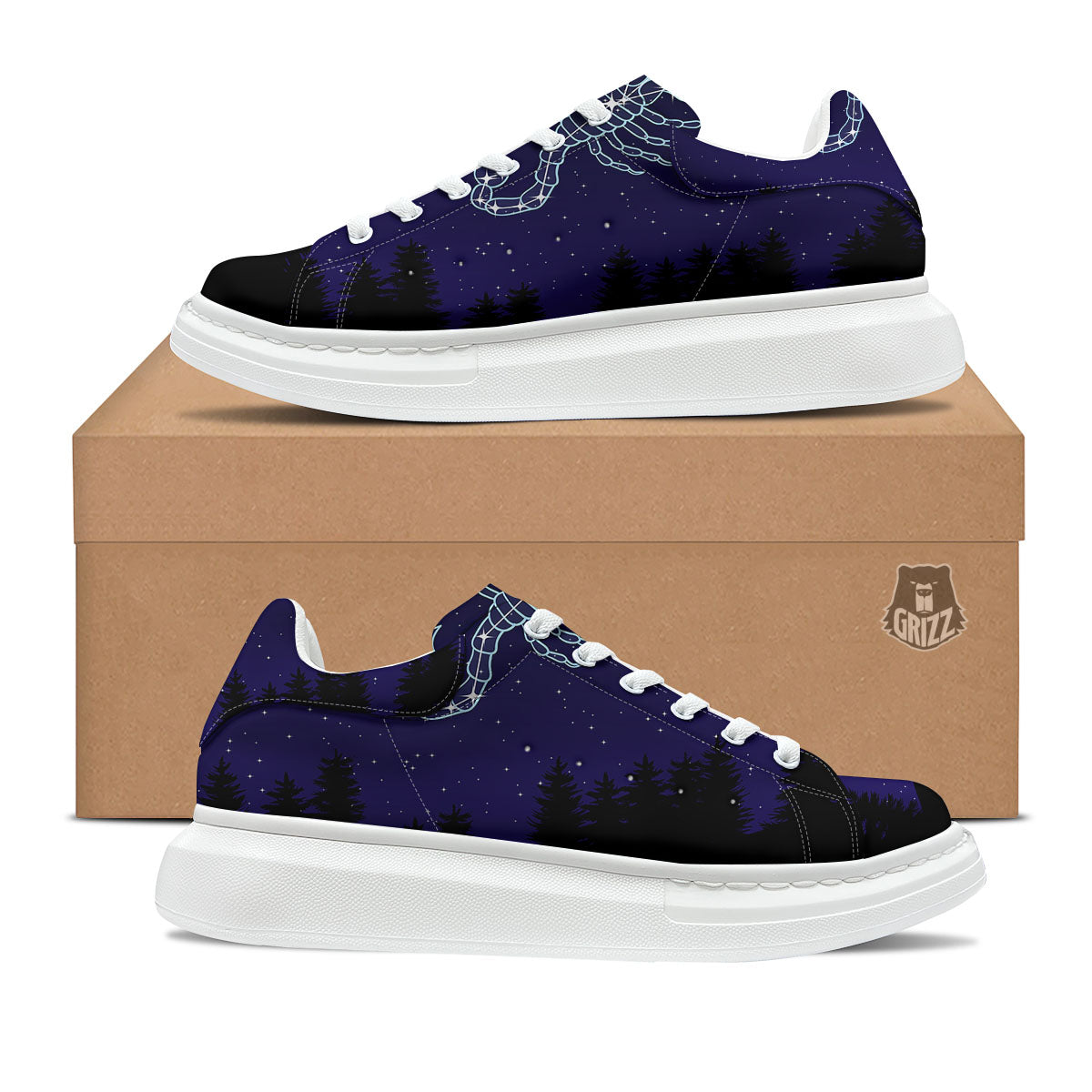 Constellation Scorpio Print Platform Shoes-grizzshop