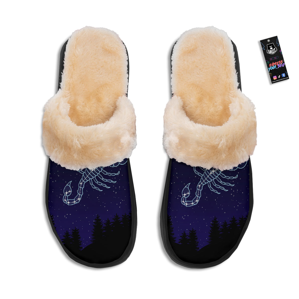 Constellation Scorpio Print Slippers-grizzshop