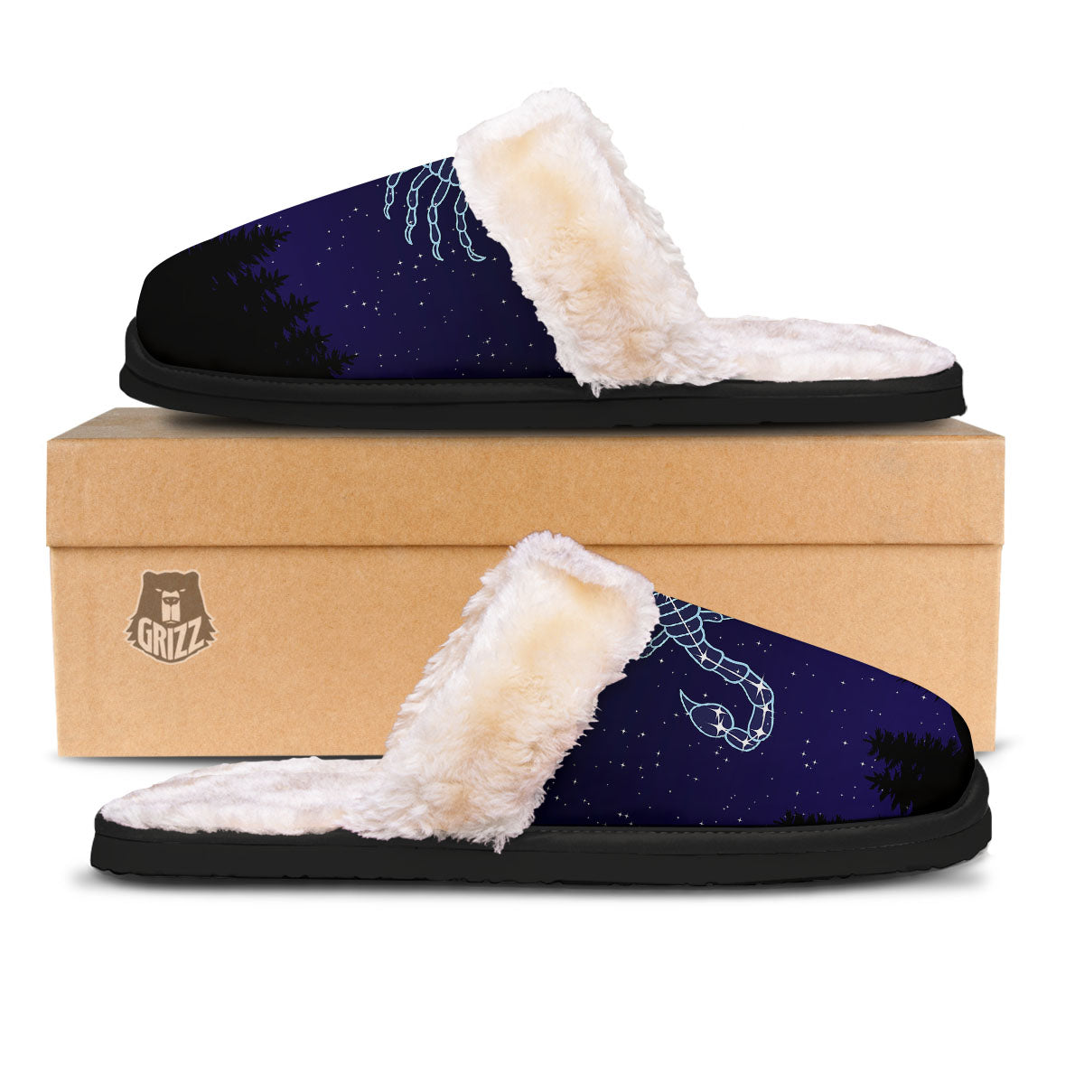 Constellation Scorpio Print Slippers-grizzshop