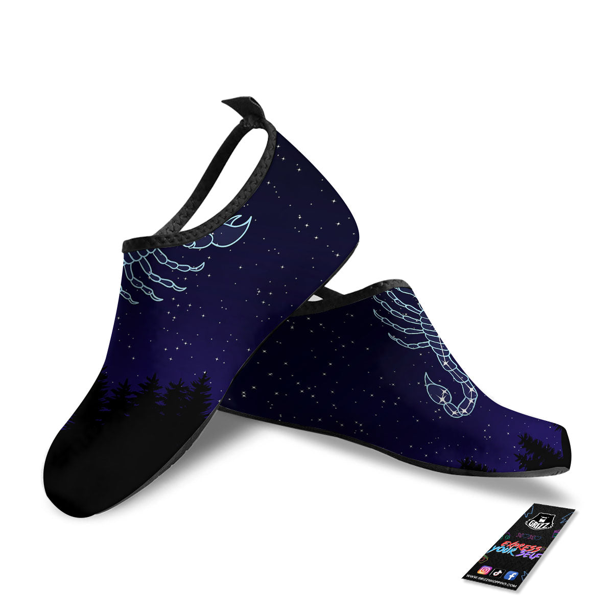 Constellation Scorpio Print Water Shoes-grizzshop