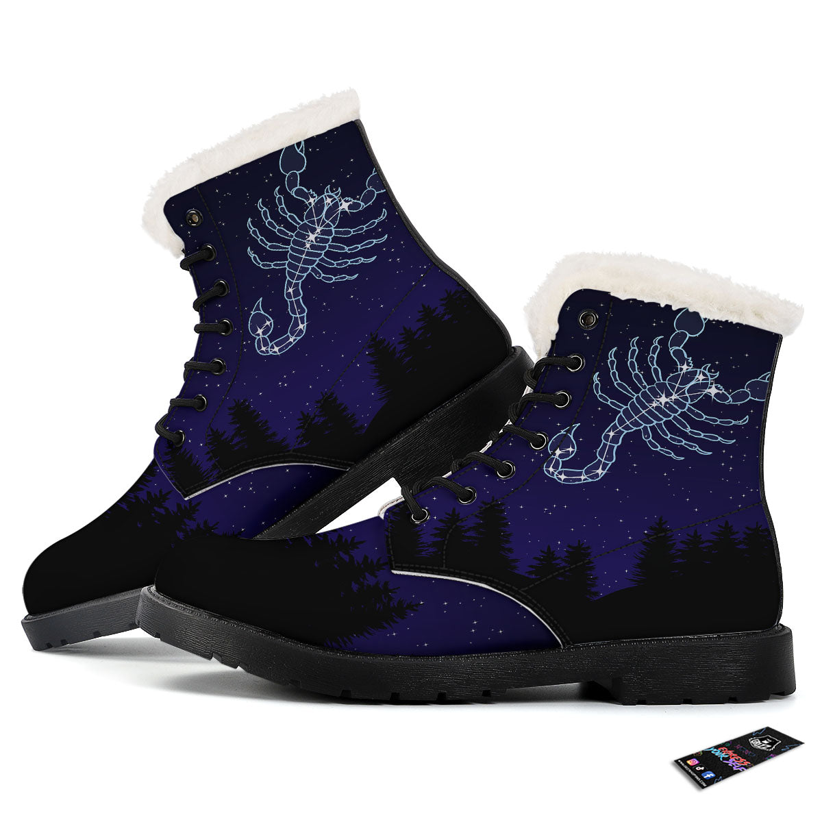 Constellation Scorpio Print Winter Boots-grizzshop