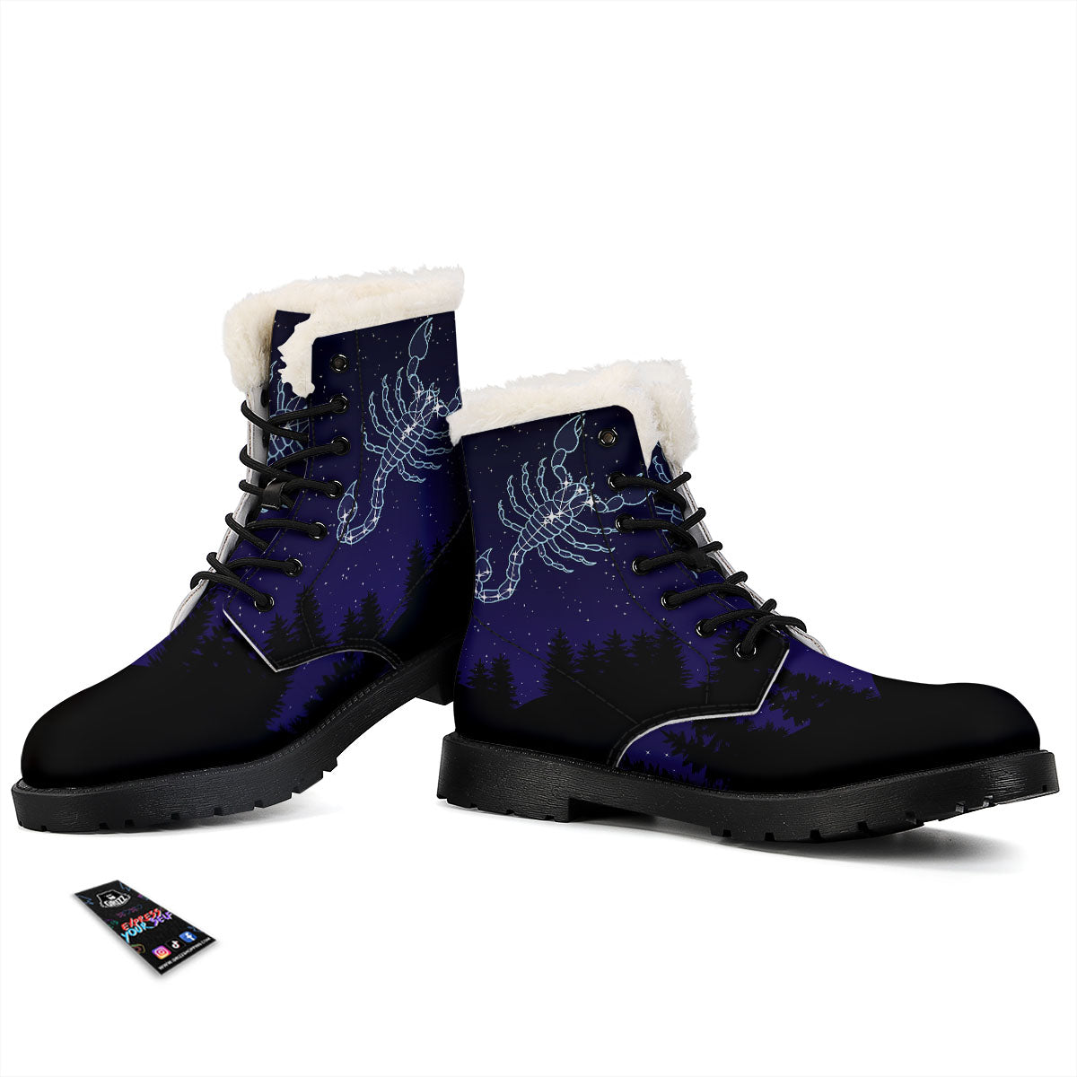 Constellation Scorpio Print Winter Boots-grizzshop