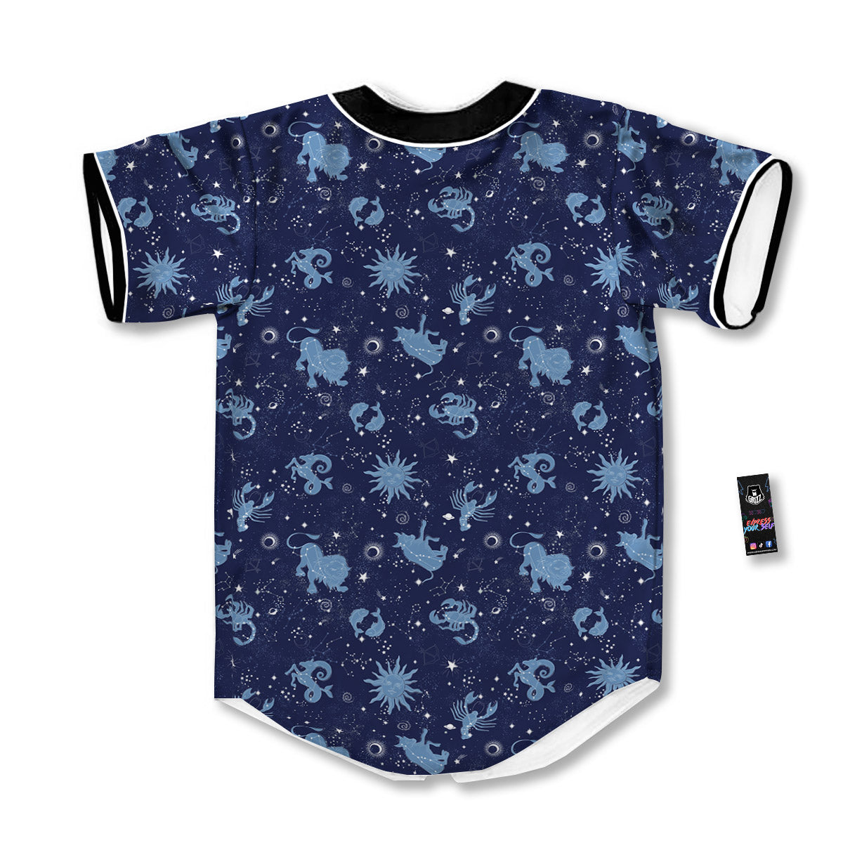 Constellation Signs Zodiac Print Pattern Baseball Jersey-grizzshop