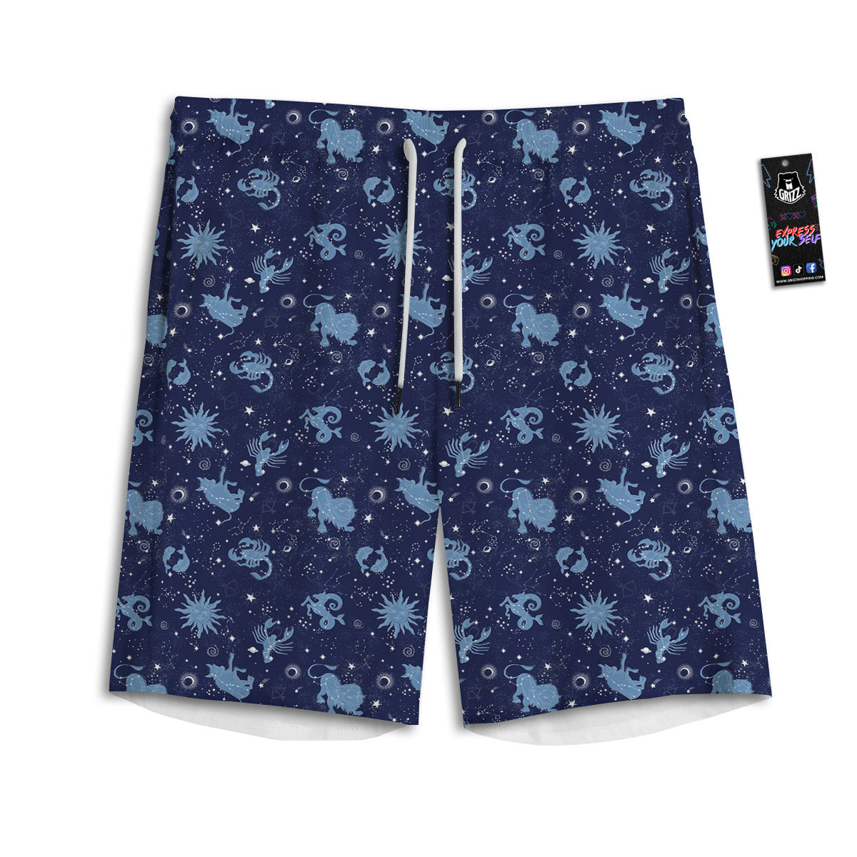 Constellation Signs Zodiac Print Pattern Men's Athletic Shorts
