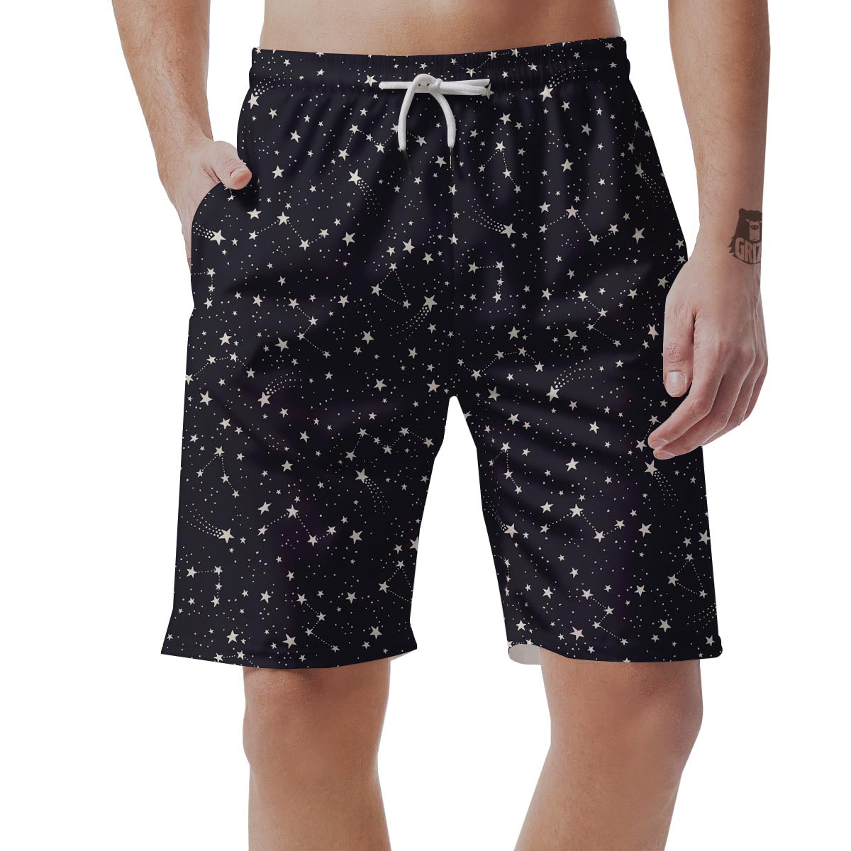 Constellation Star Print Pattern Men's Shorts-grizzshop