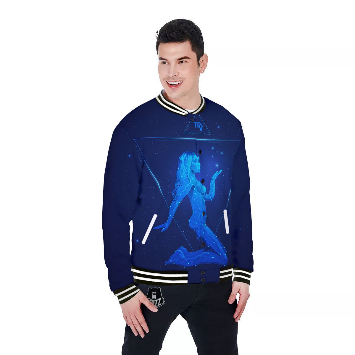 Constellation Virgo Print Baseball Jacket-grizzshop
