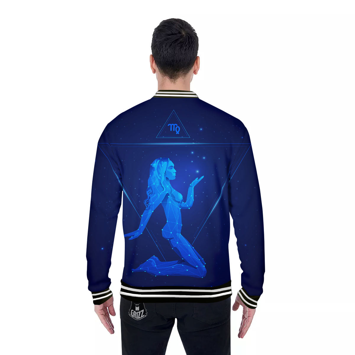 Constellation Virgo Print Baseball Jacket-grizzshop