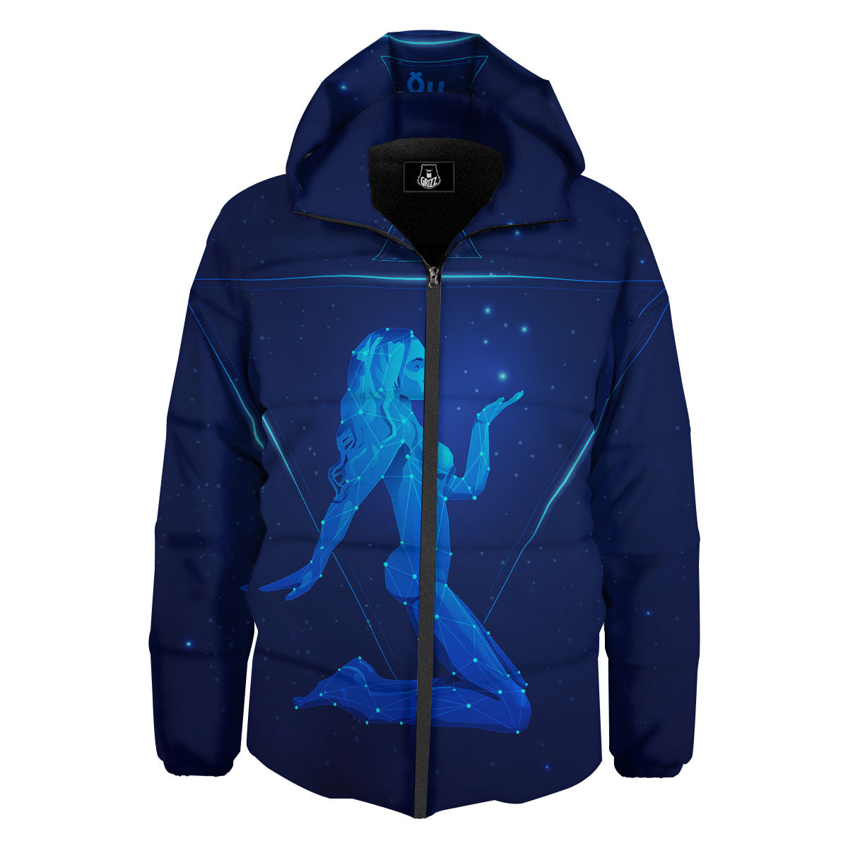 Constellation Virgo Print Down Jacket-grizzshop