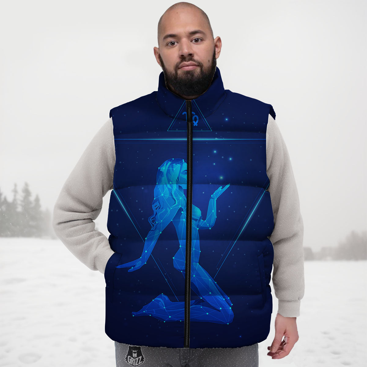 Constellation Virgo Print Down Vest