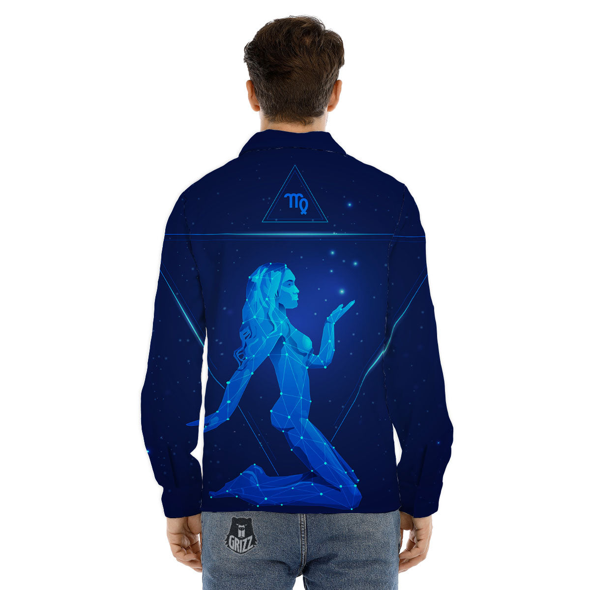 Constellation Virgo Print Men's Dress Shirts-grizzshop