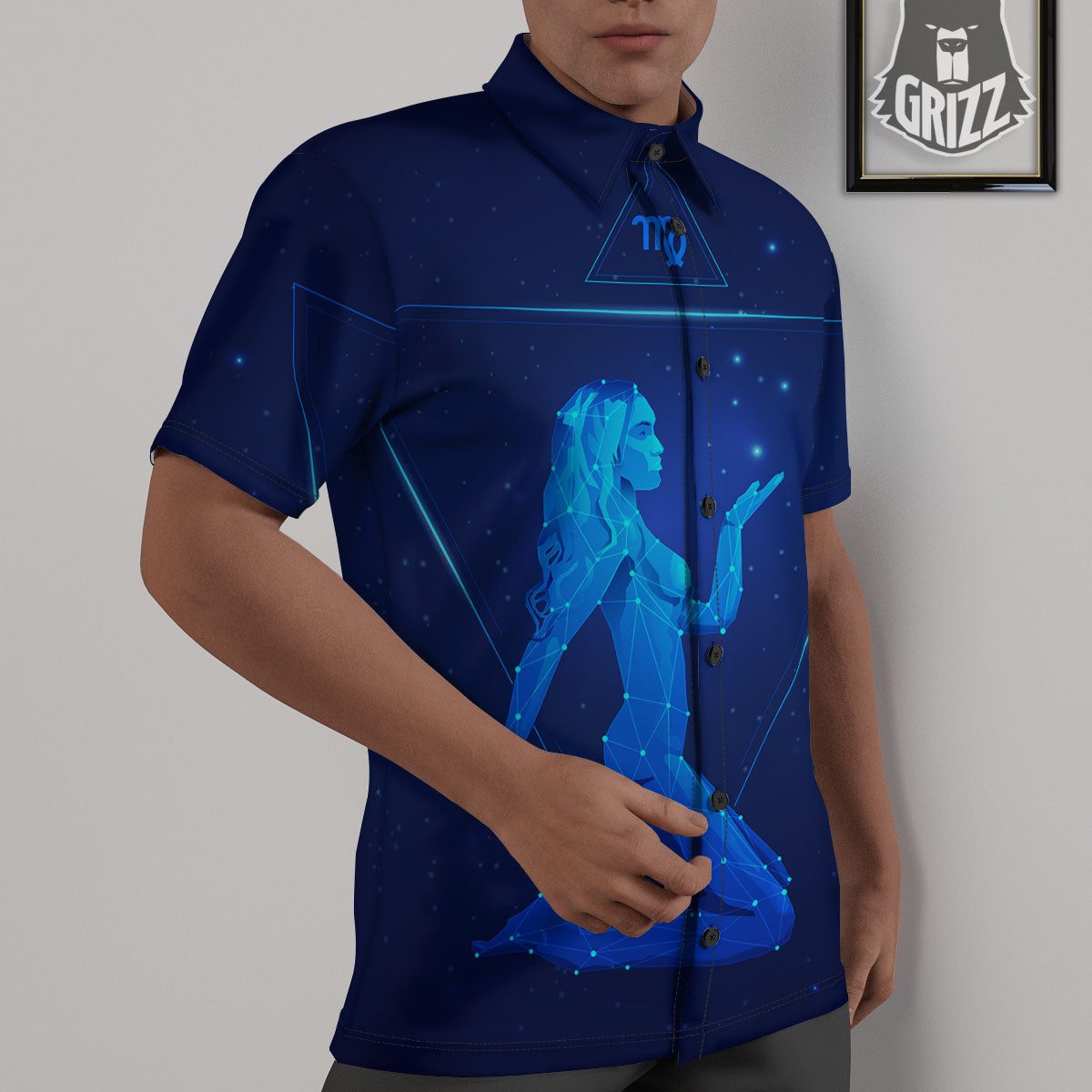 Constellation Virgo Print Untucked Shirts-grizzshop
