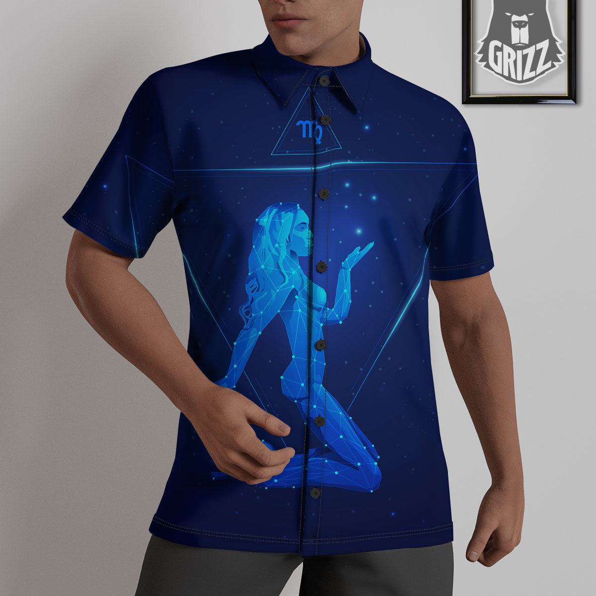 Constellation Virgo Print Untucked Shirts-grizzshop