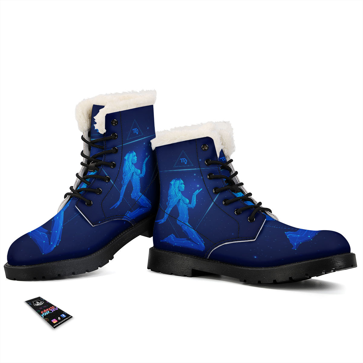 Constellation Virgo Print Winter Boots-grizzshop