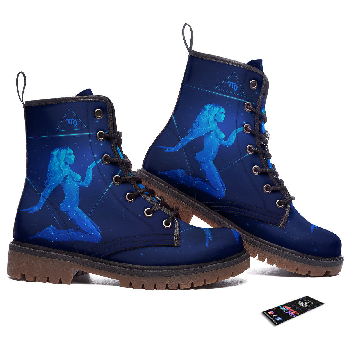 Constellation Virgo Print Work Boots-grizzshop
