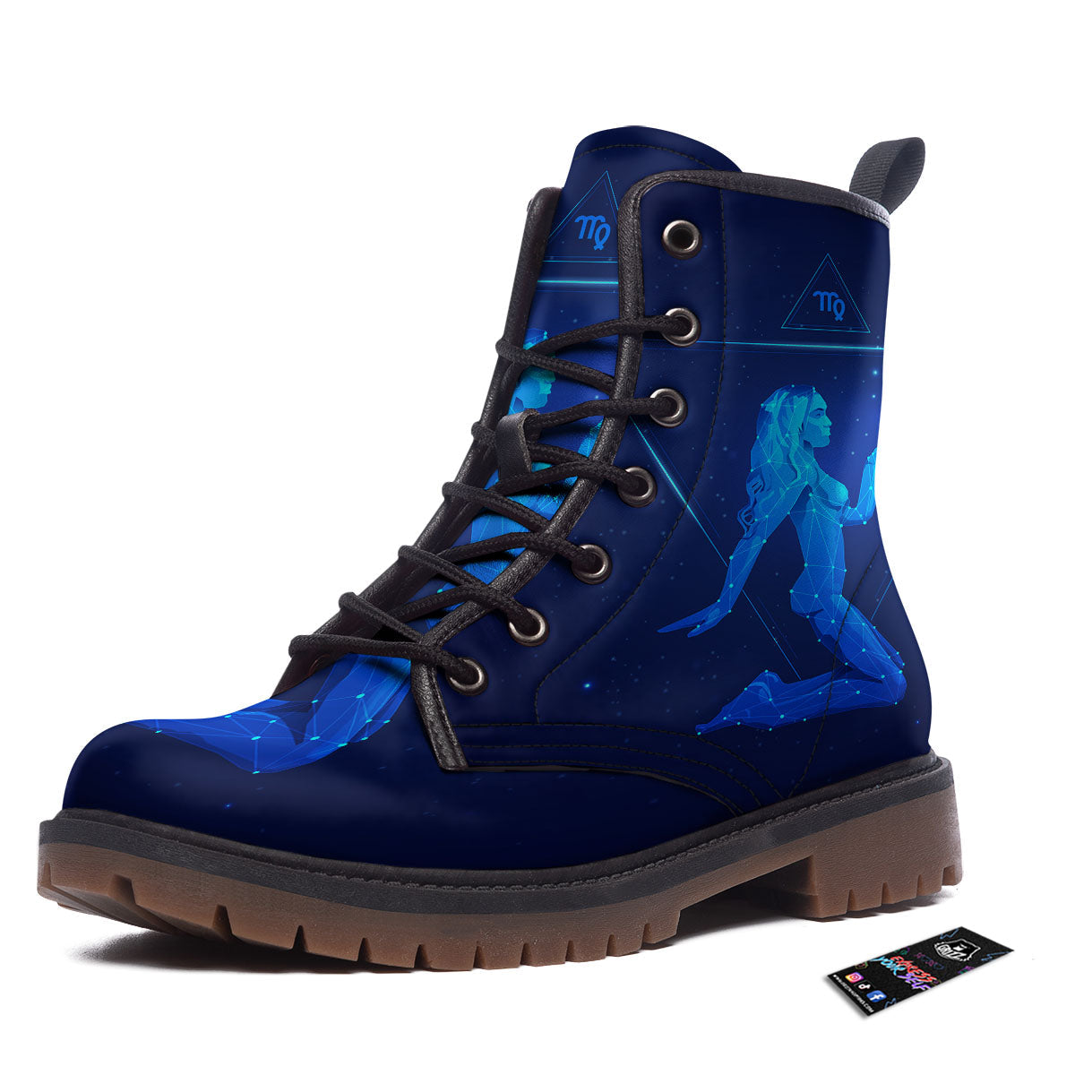 Constellation Virgo Print Work Boots-grizzshop