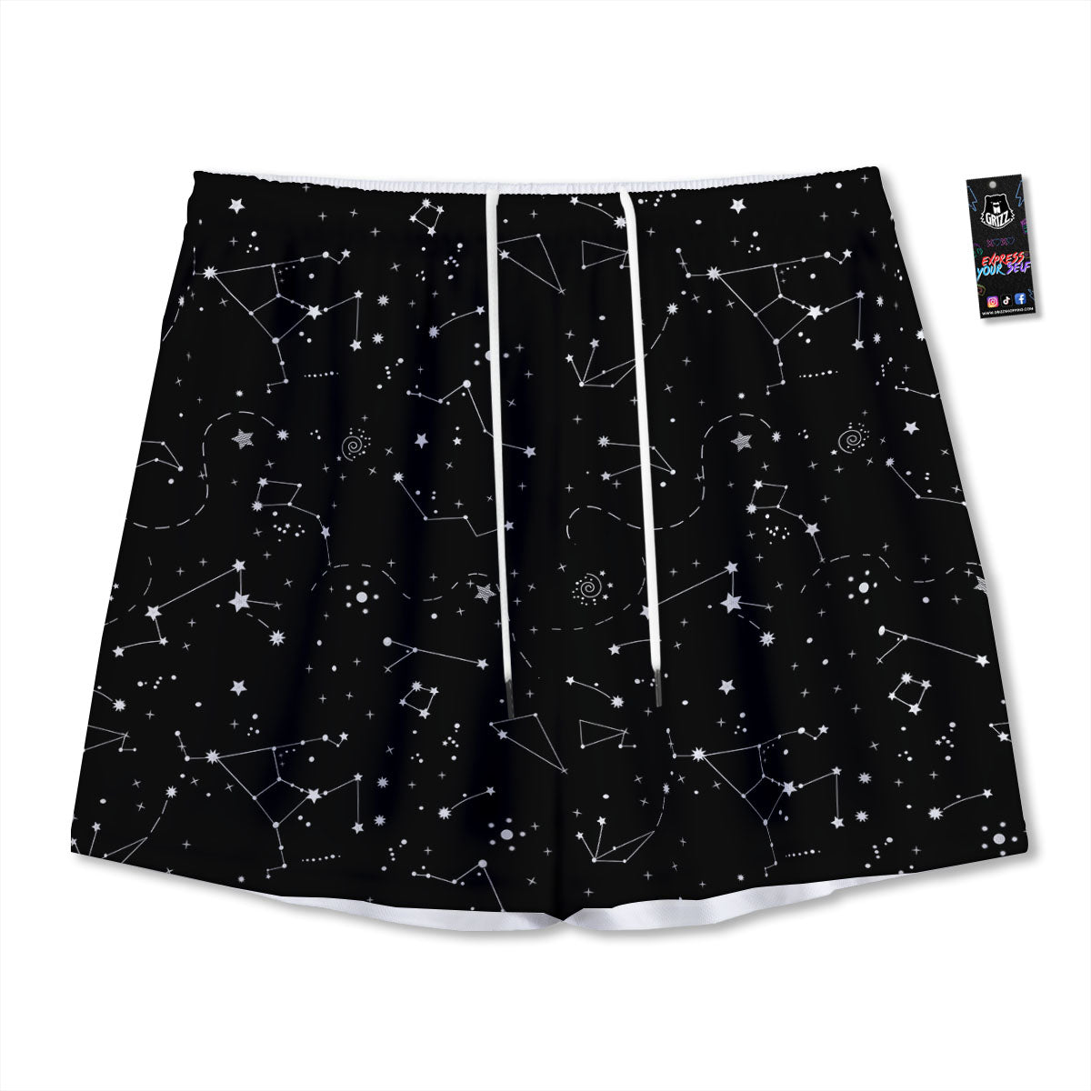 Emoji Funny Print Pattern Mesh Shorts