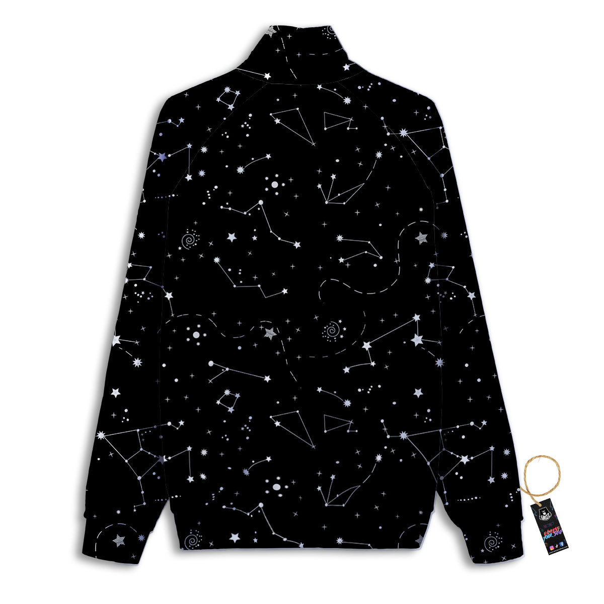 Constellation White And Black Print Track Jacket-grizzshop