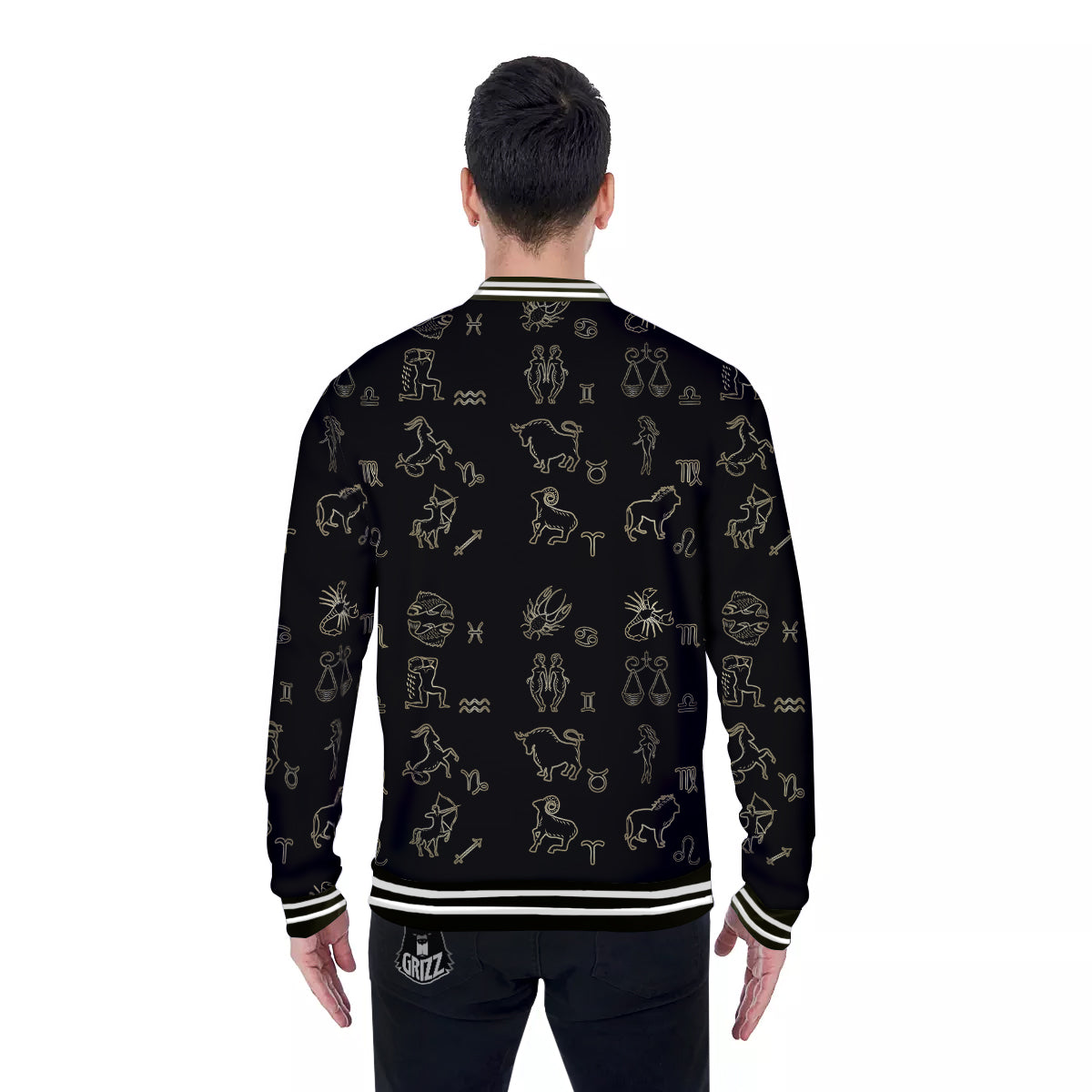 Constellation Zodiac Print Pattern Baseball Jacket-grizzshop