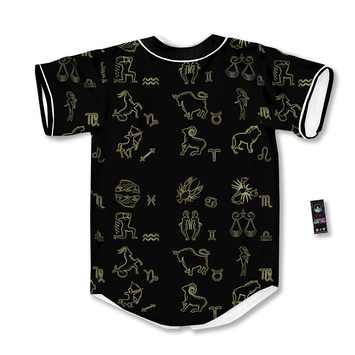 Constellation Zodiac Print Pattern Baseball Jersey-grizzshop