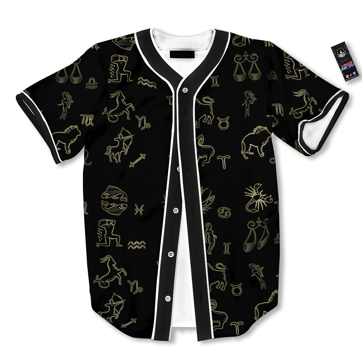 Constellation Zodiac Print Pattern Baseball Jersey-grizzshop