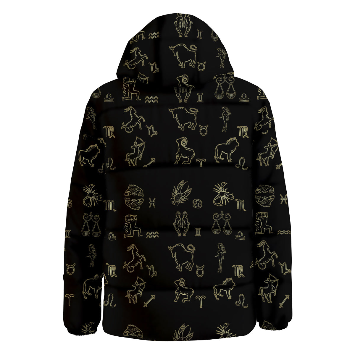 Constellation Zodiac Print Pattern Down Jacket-grizzshop