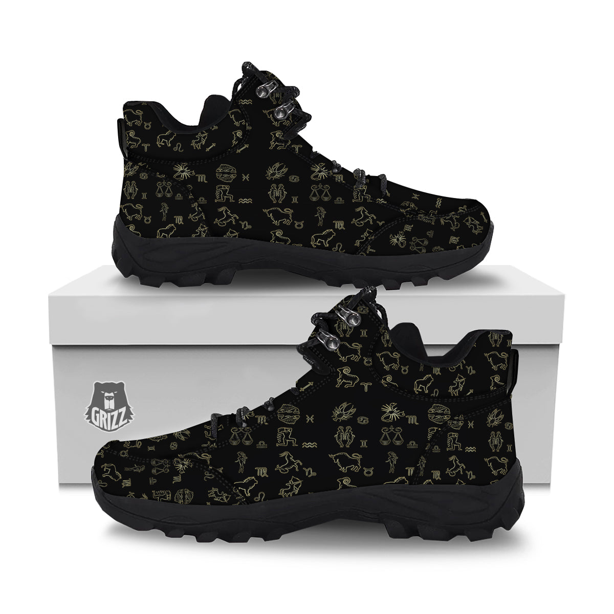 Constellation Zodiac Print Pattern Hiking Shoes-grizzshop