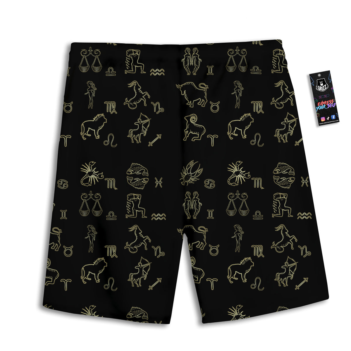 Constellation Zodiac Print Pattern Men's Athletic Shorts