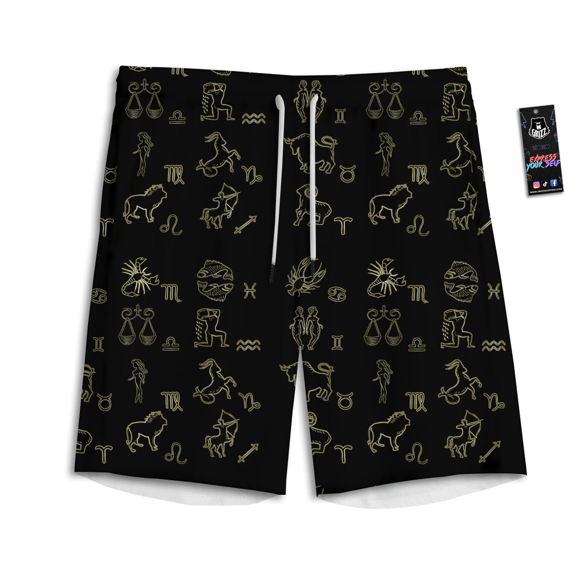 Constellation Zodiac Print Pattern Men's Athletic Shorts